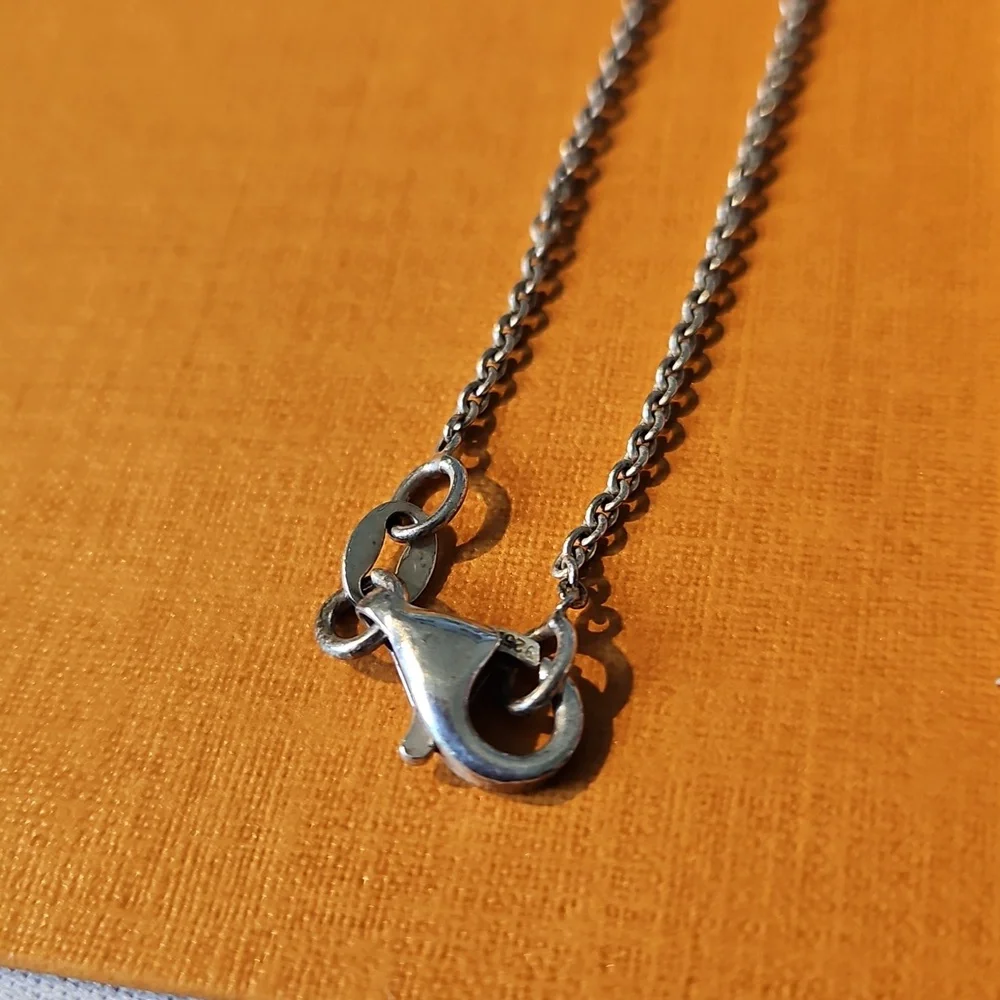 Sterling Silver Open Heart Necklace, 16 In